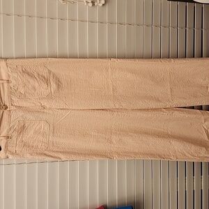 LOFT Palmer Sear sucker stripped Wide Leg Pants sz 4